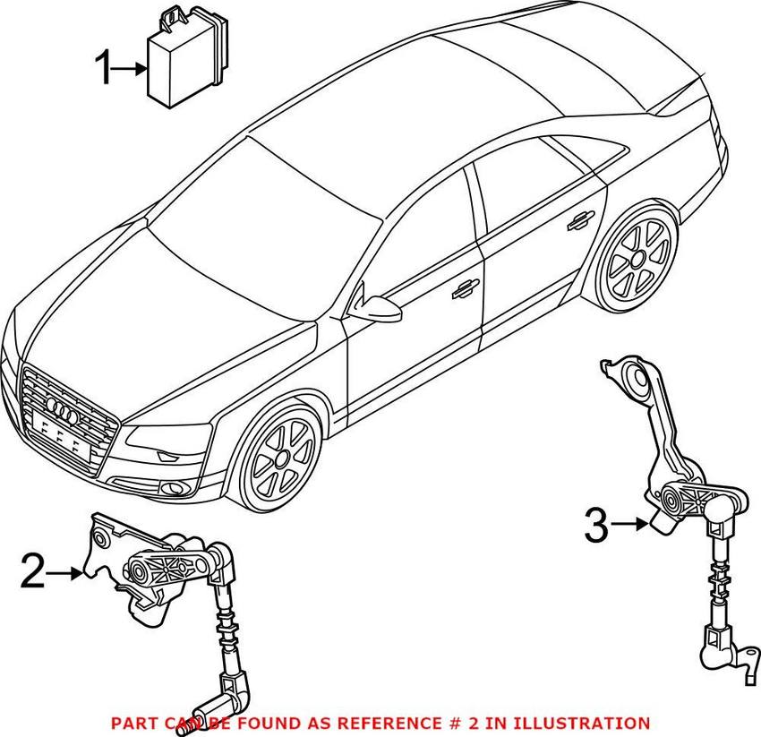 Audi Headlight Level Sensor - Front Driver Side 4H0941285G